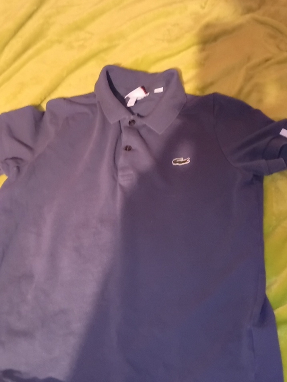 Lacoste Men's Navy Blue Piqué Polo with Crocodile Patch